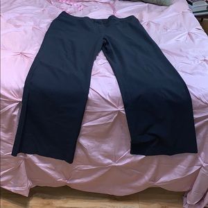 Flat-front J Jill dark gray, wide leg trousers.